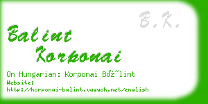 balint korponai business card